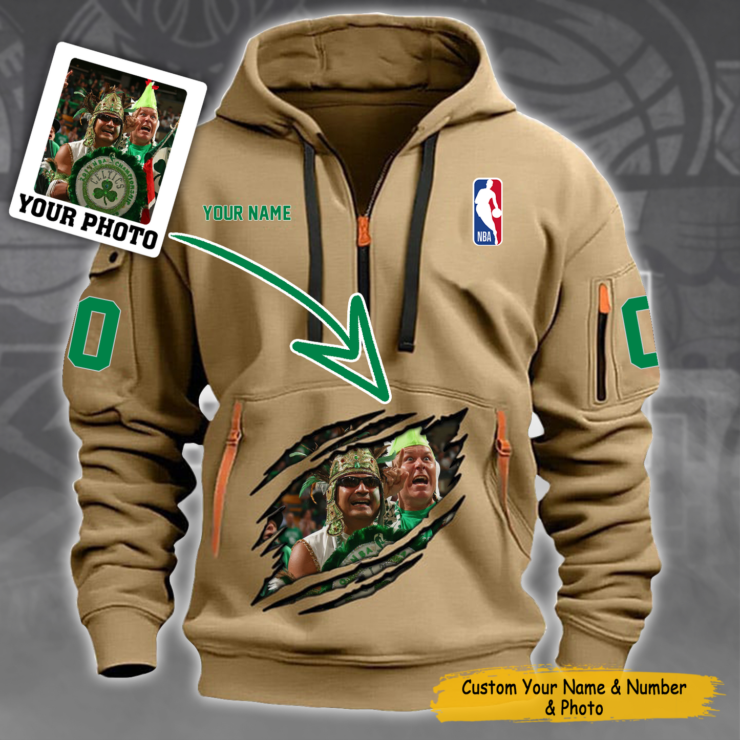 New Personalized Quarter Zip Hoodie