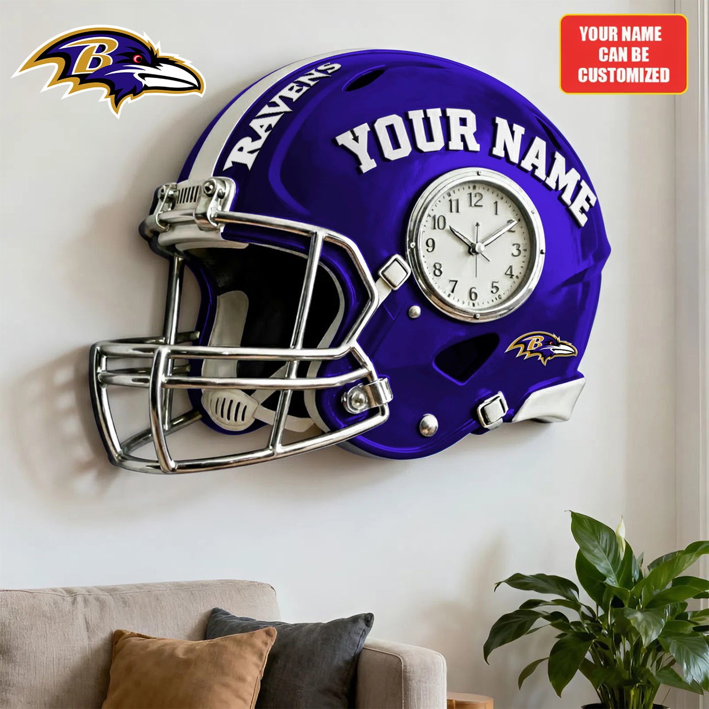 NFL BR Personalized American football helmet sculpture clock 08112025 V1 NAK NHM
