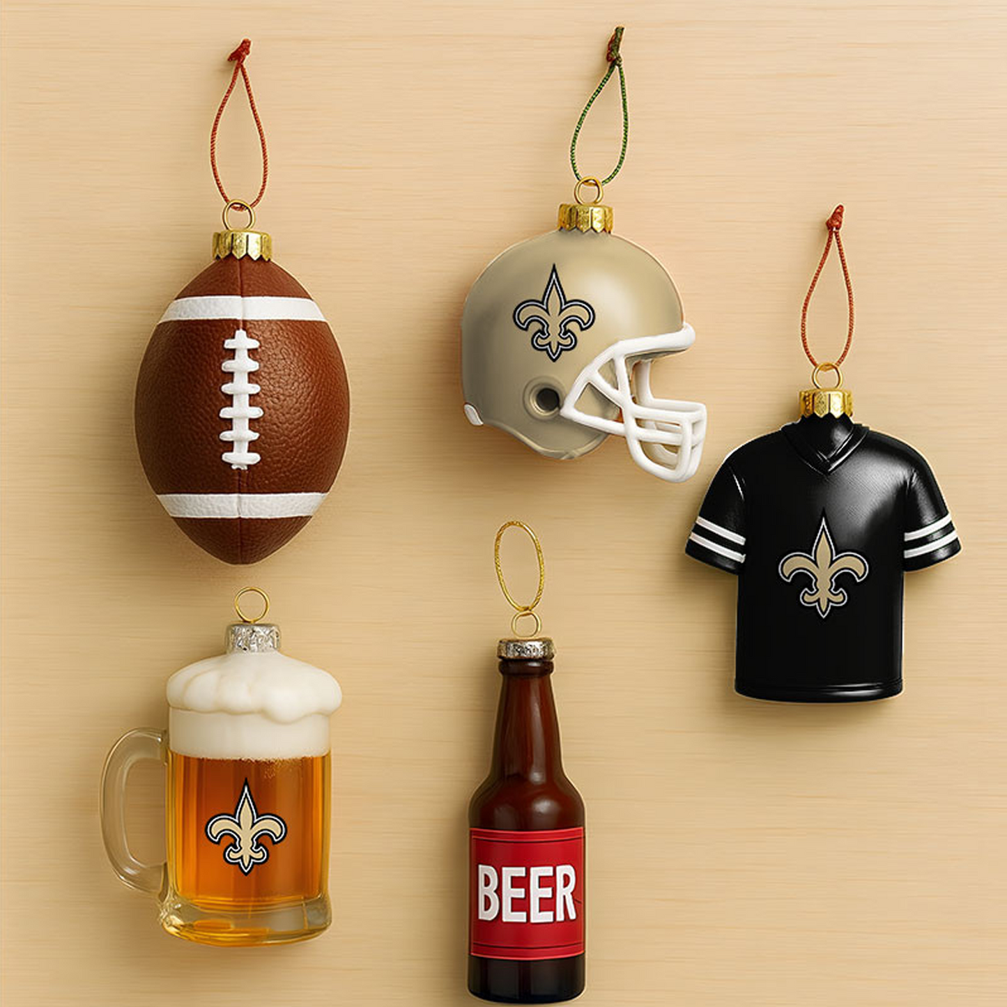 NO x NFL Football Combo Set 5 Acrylic Ornament For Home Decor DatND DVT