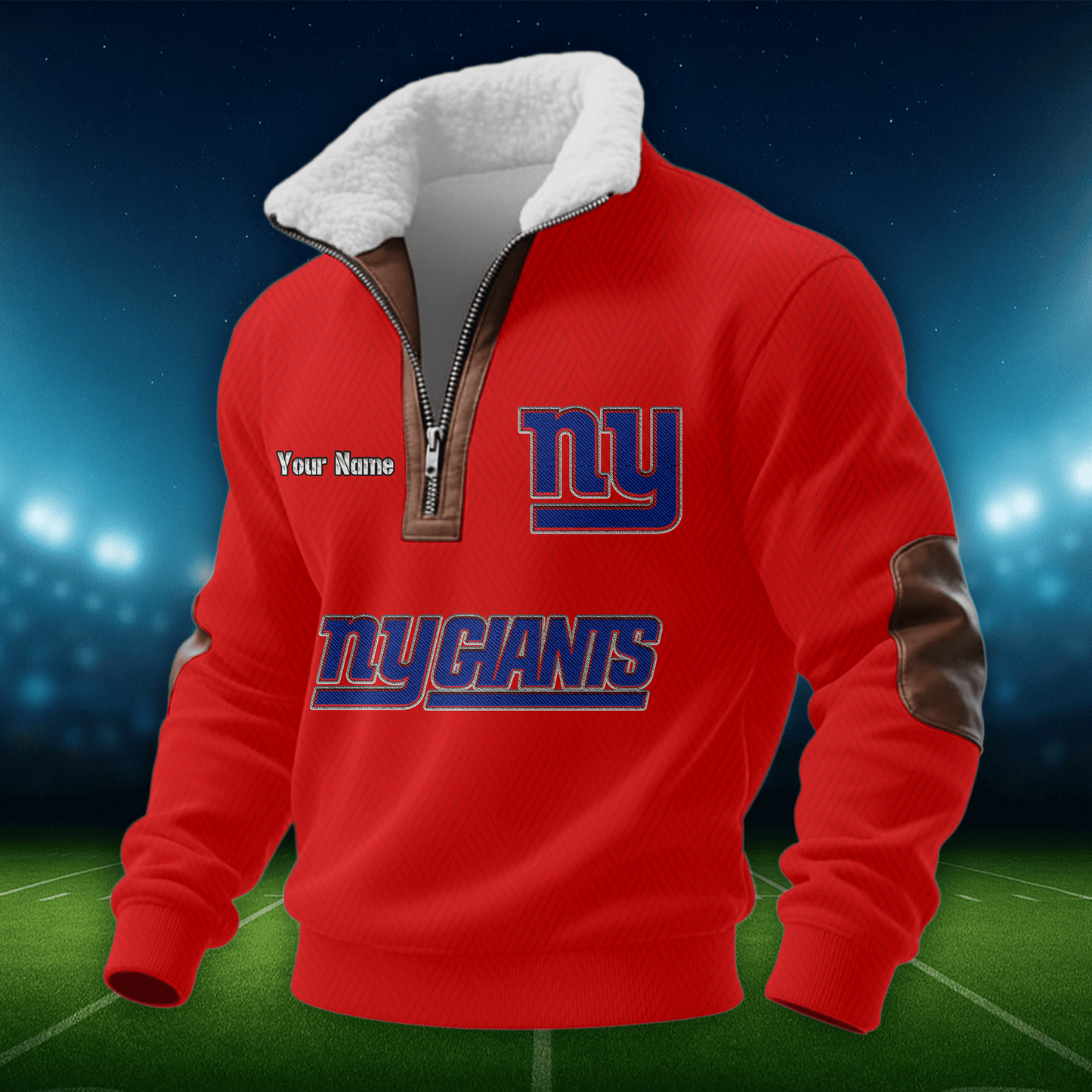 NYG NFL Men Fur Collar Sweatshirt DDT CTND
