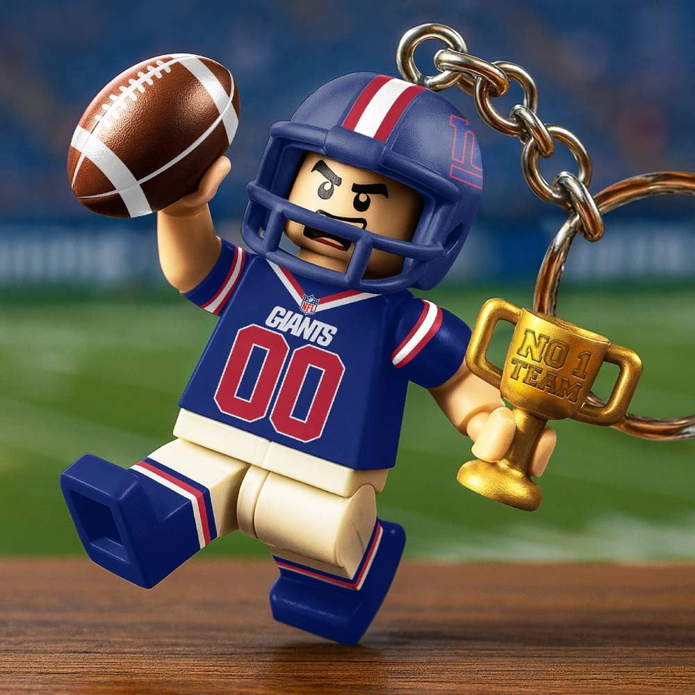 NYG Premium NFL Lego No. 1 Team Personalized Key Chain DDT NTL