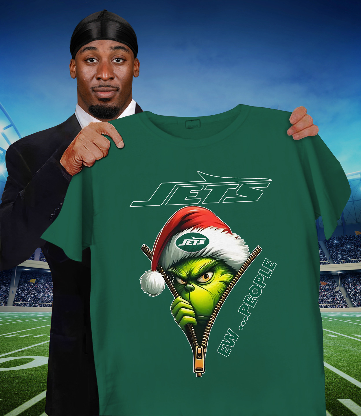 NYJ x NFL Christmas T-Shirt DATND TANTD 151125