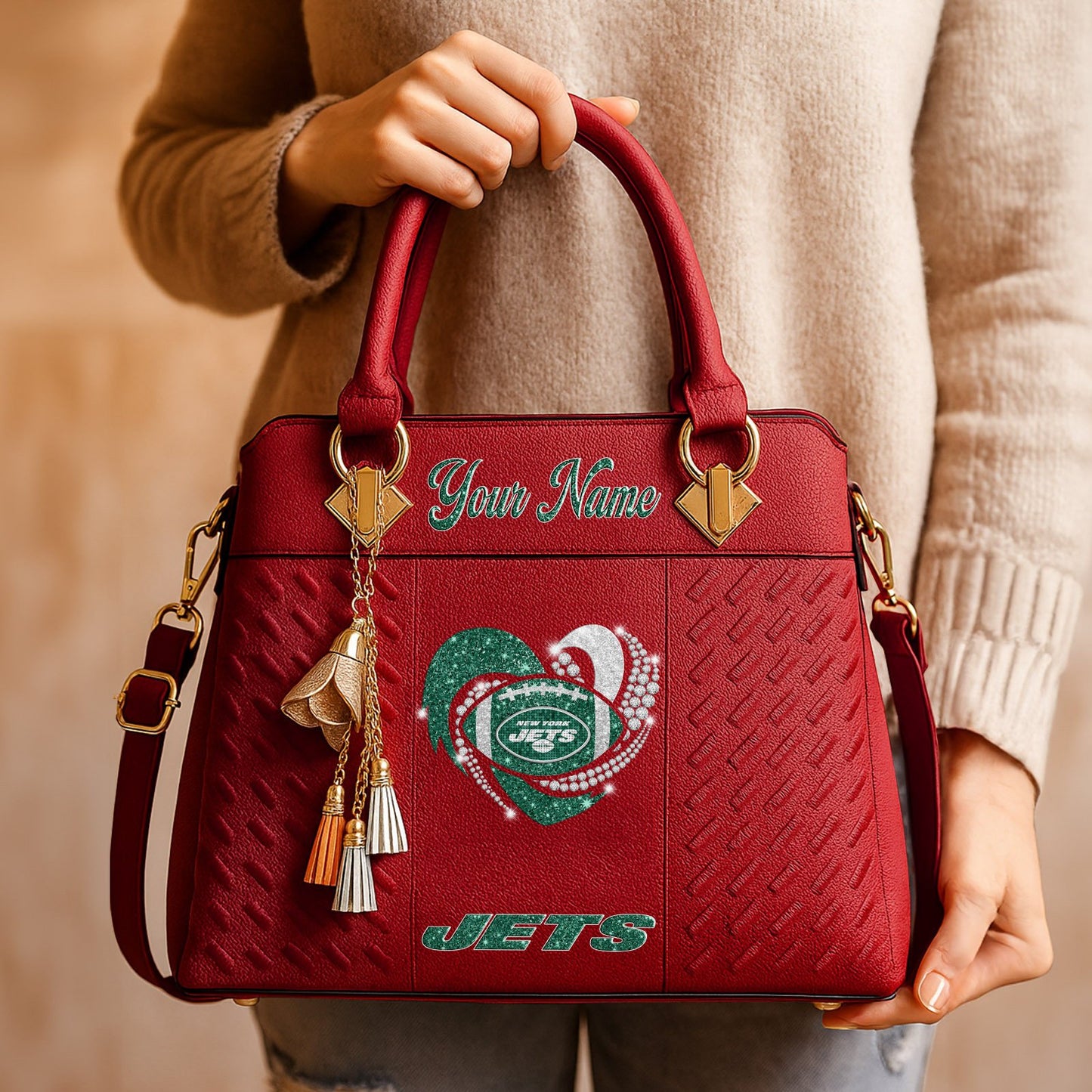 NYJ x NFL Zip Handbag 0811 DatND DVT