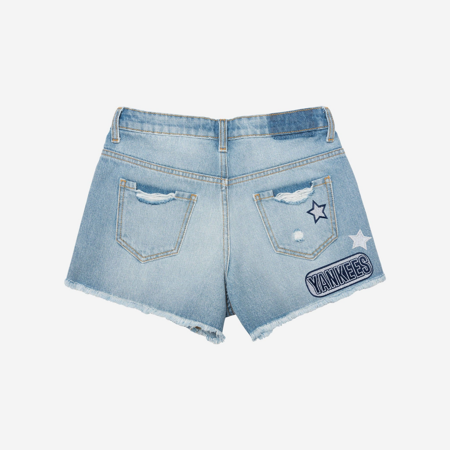 NYY Womens Team Logo Denim Shorts DDTTTV