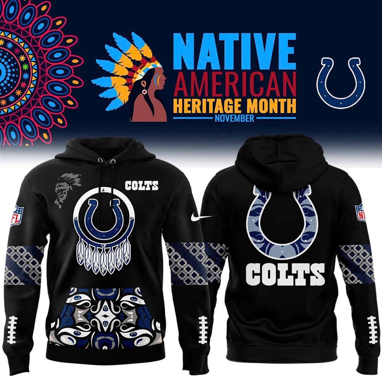 Native American Heritage Month Premium NFL X IND Hoodie NDT NHM