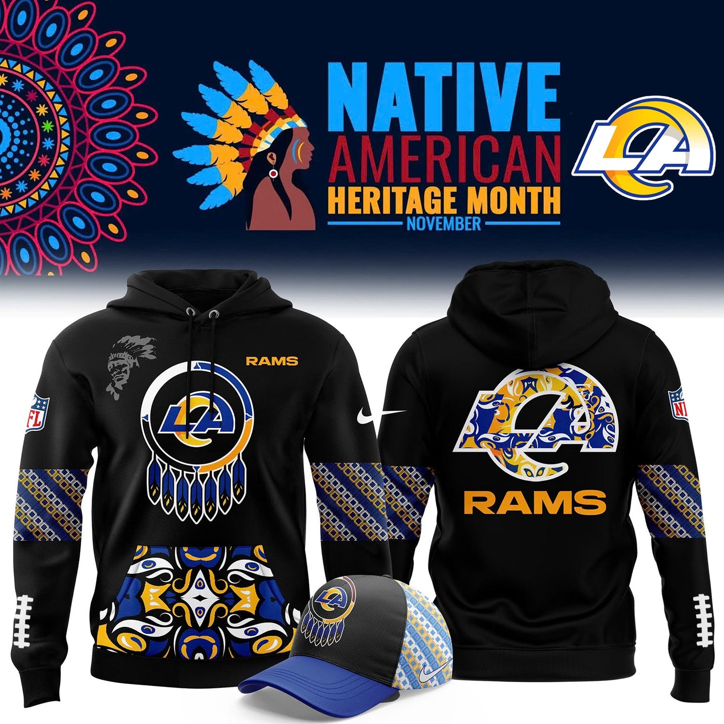 Native American Heritage Month Premium NFL X LAR Hoodie NDT NHM