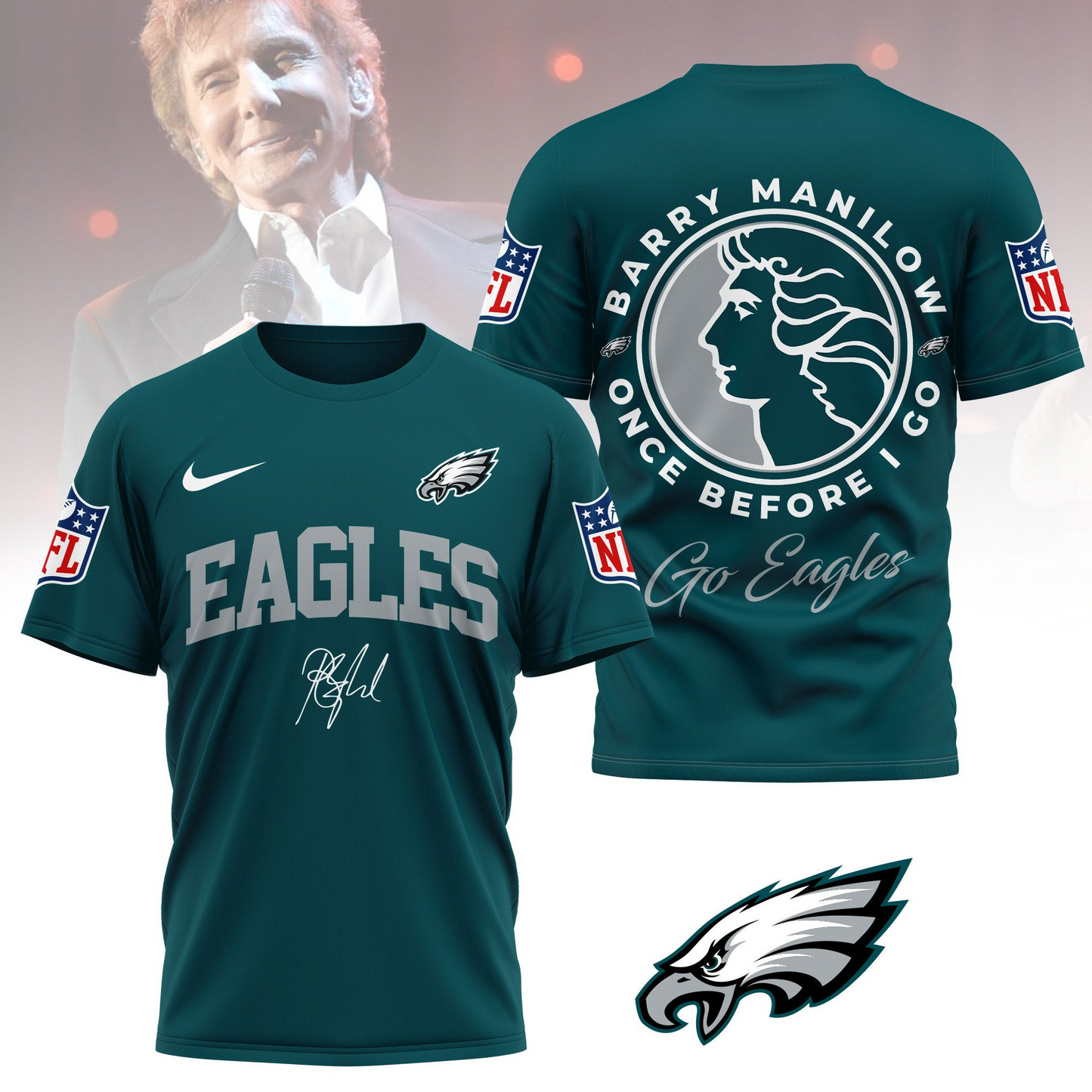 PE Premium NFL Barry Manilow Fan Shirt DDT CTND