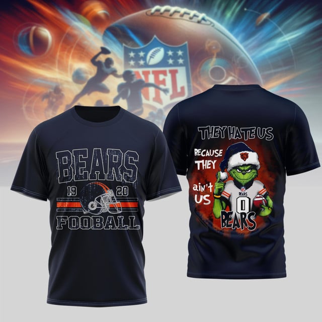 PREMIUM NFL X CHI GRINCH 3D SHIRT NDT NHM