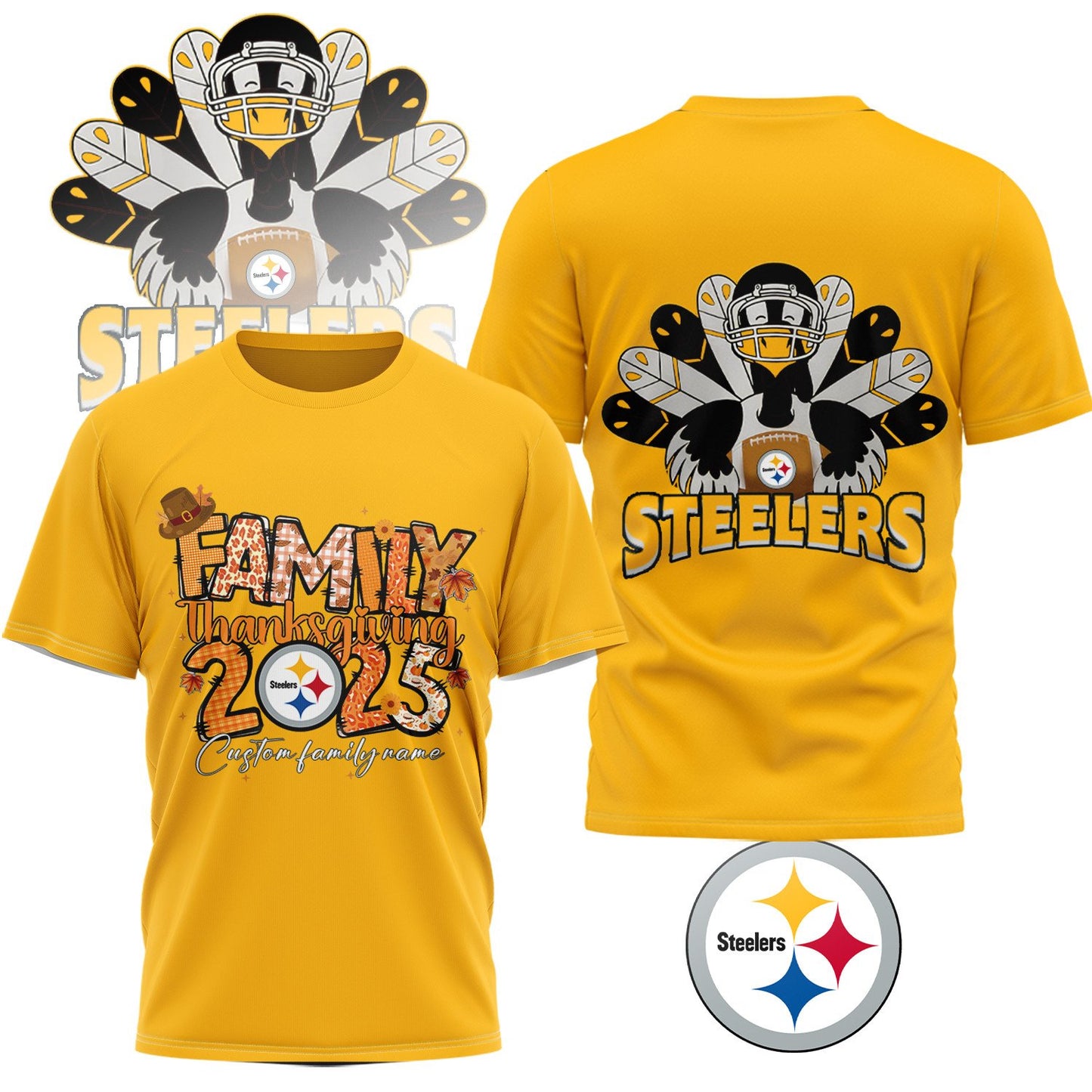 PREMIUM NFL x PIT Thanksgiving 3D Shirt NDT NHM