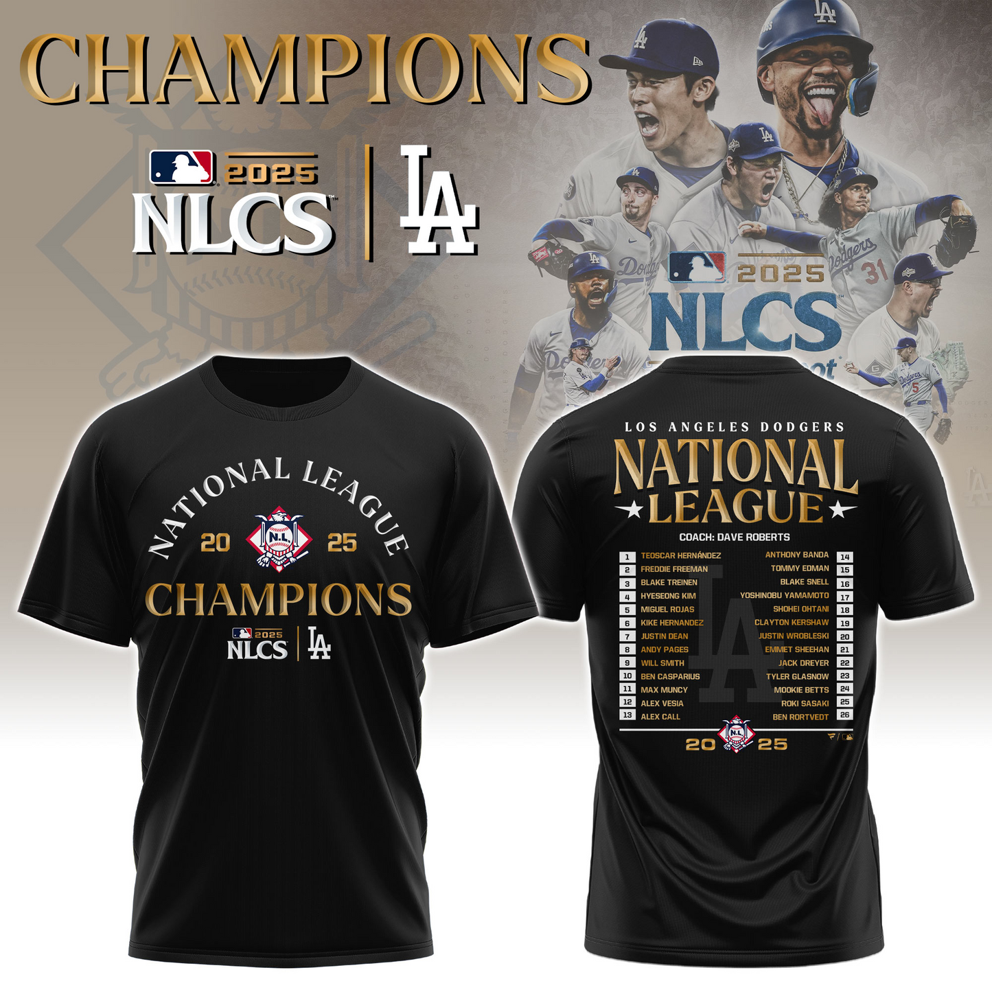 PREMIUM MLB X LAD – National League Champions 2025 Shirt NDT NHM V2 041125
