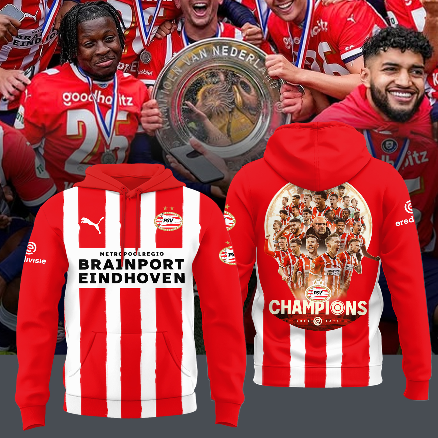 PSV Kampioenen Eredivisie V11 2025 Shirt DDTTTV