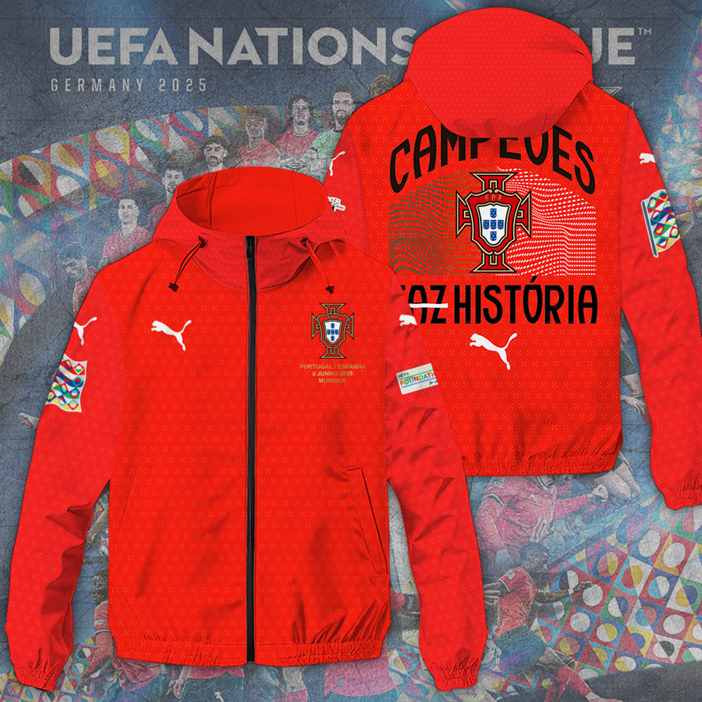 Portugal National Football Team 3D Windbreaker Jacket DATND TANTD