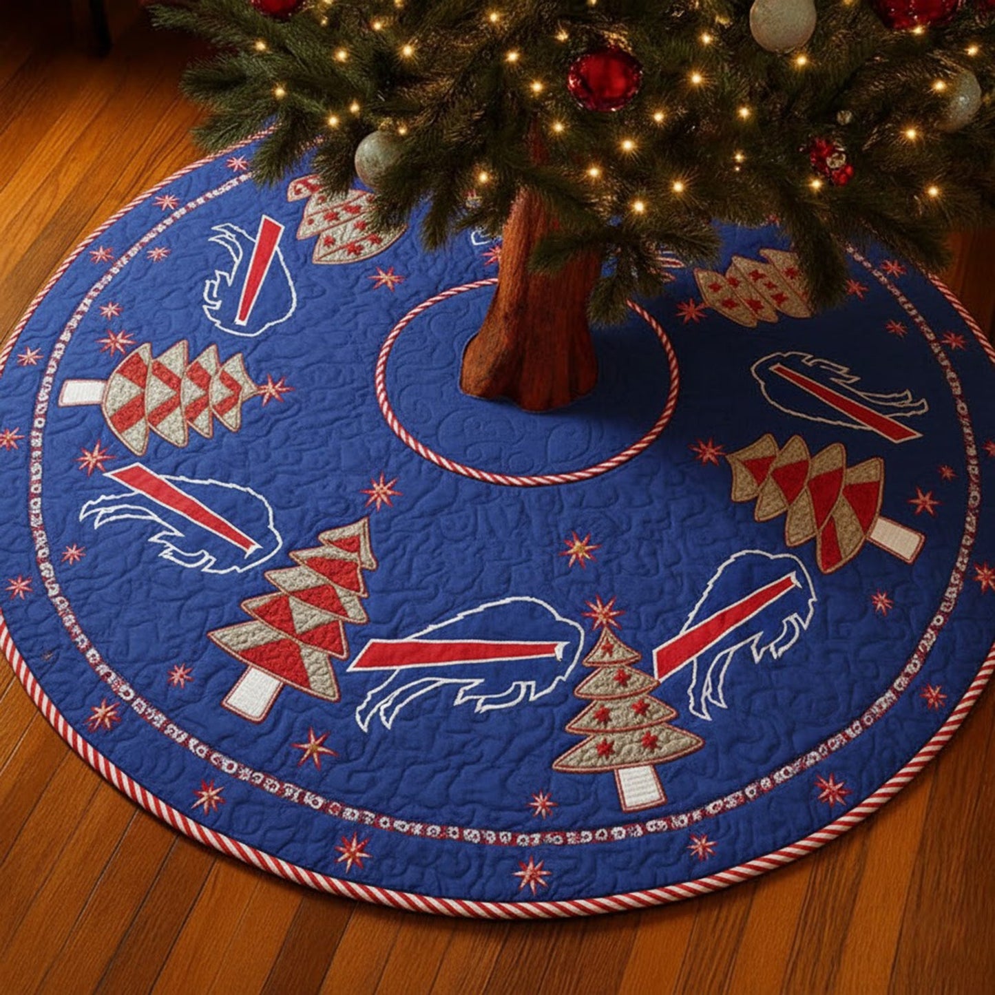 Premium NFL BUF Chrismast Tree Skirt V2 NMD NHM