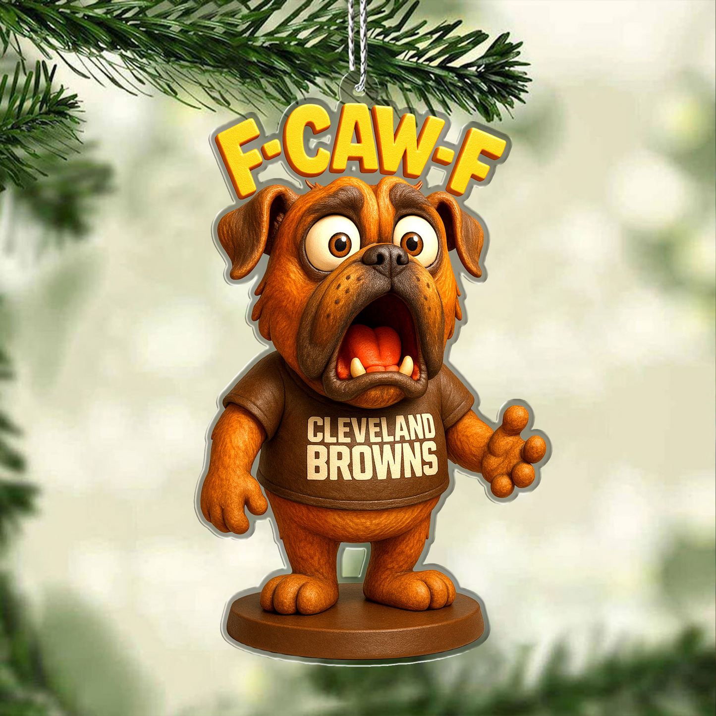 Premium NFL CLE Chrismast Ornament V4 NMD TTV
