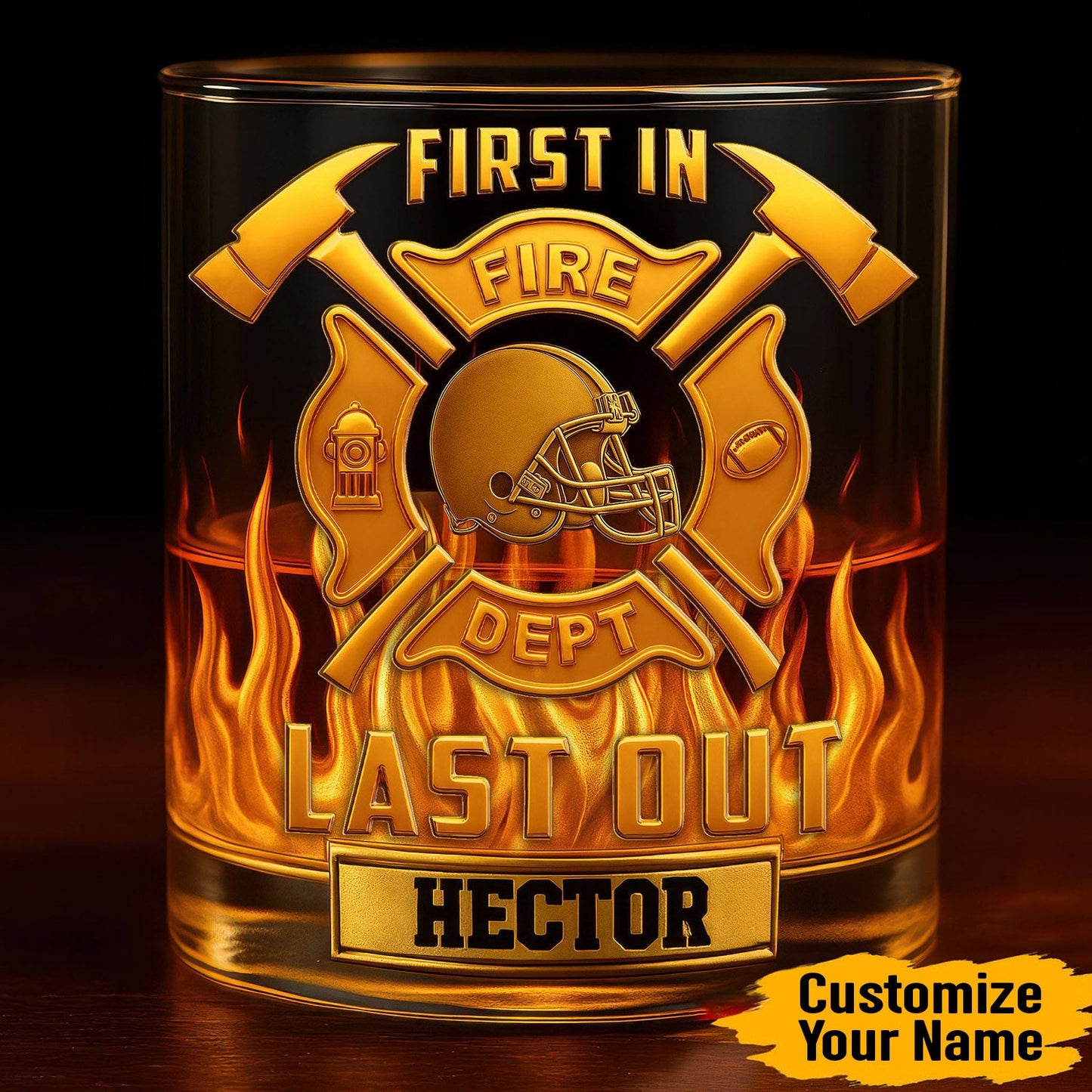 Premium NFL CLE First In Last Out Whiskey Glass V1 NMD NHM