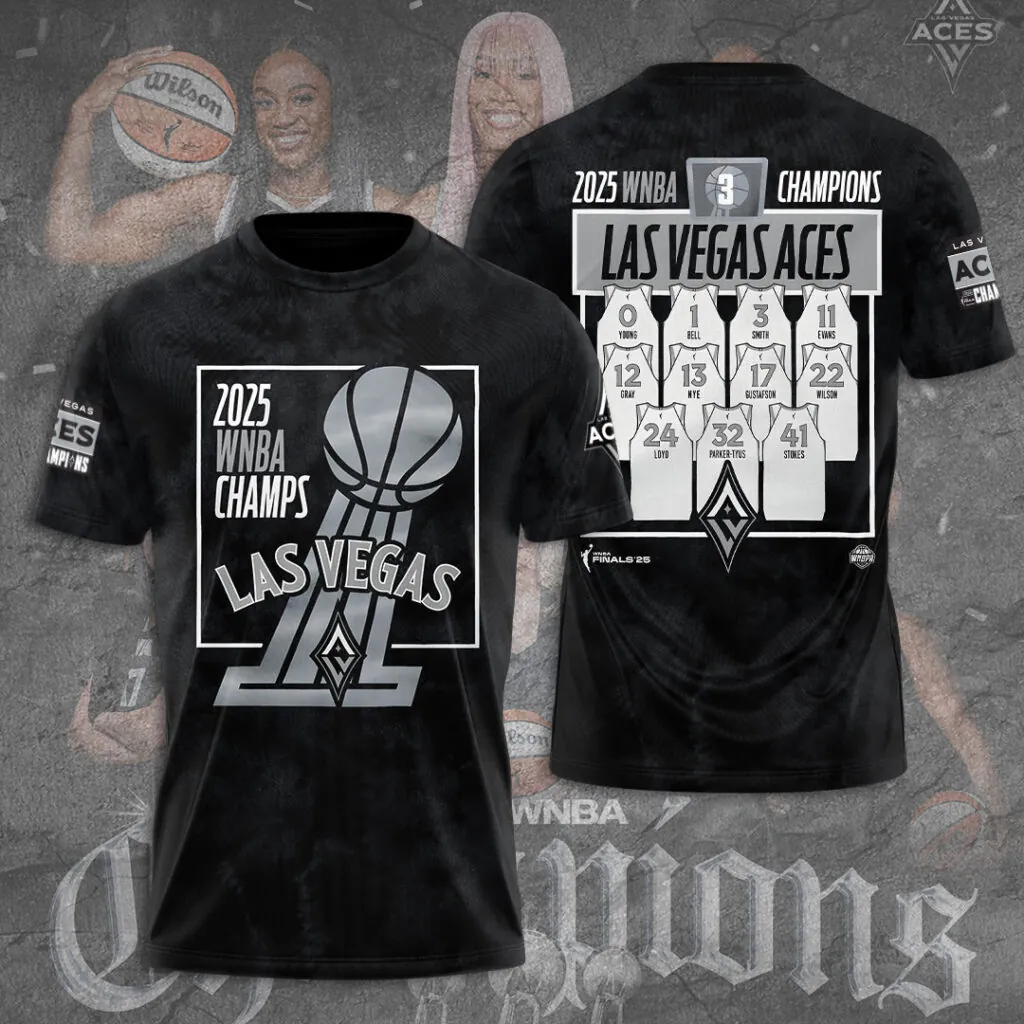 Premium WNBA LVA Champions 2025 T-shirt V18 NMD TTV