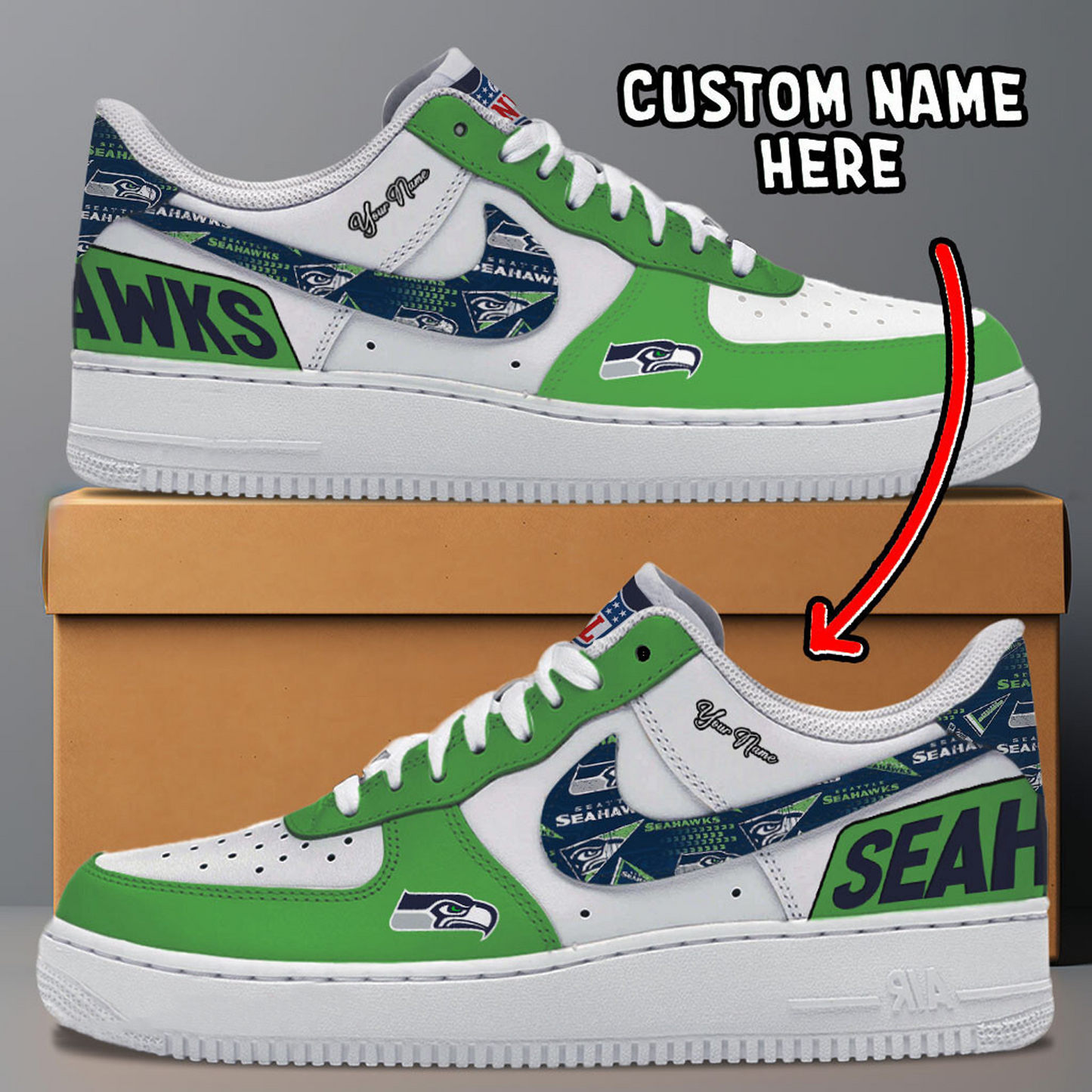 SEA x NFL Trending Air Force 1 Personalized DATND TANTD