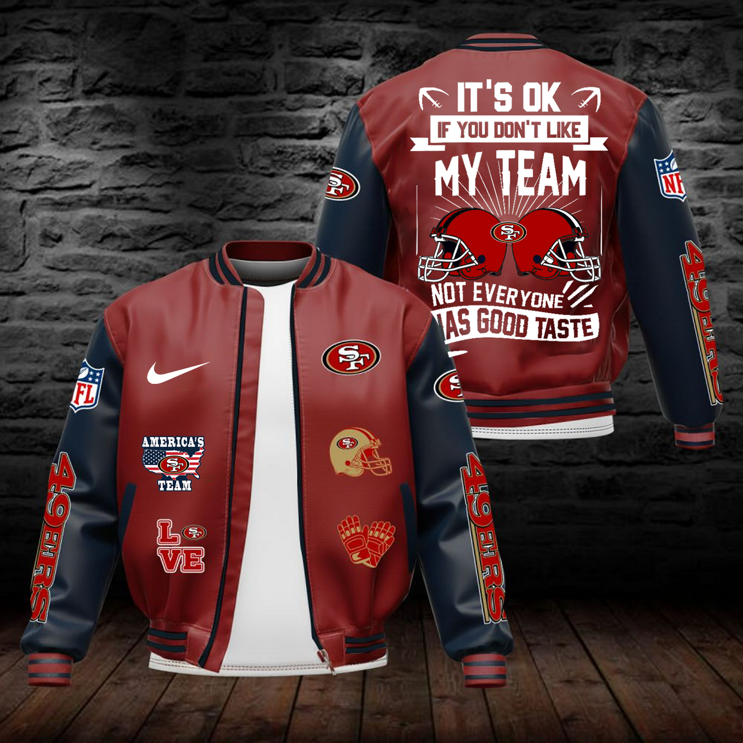 SF x NFL - Leather Bomber Jacket NDT TDT