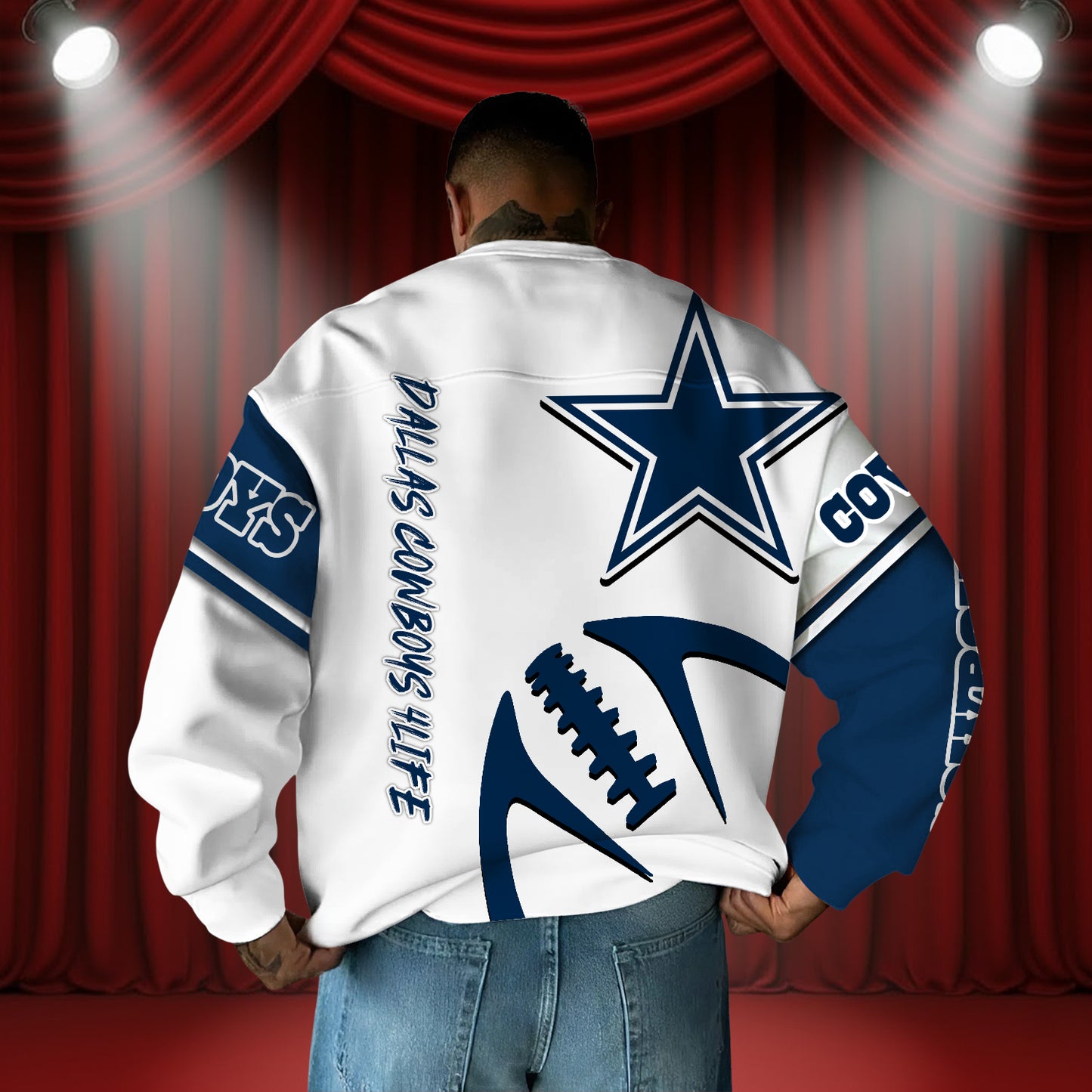 SIGNATURE NFL X DAL Graphic Crew Neck Over Sized Sweatshirt 2025 NDT NHM