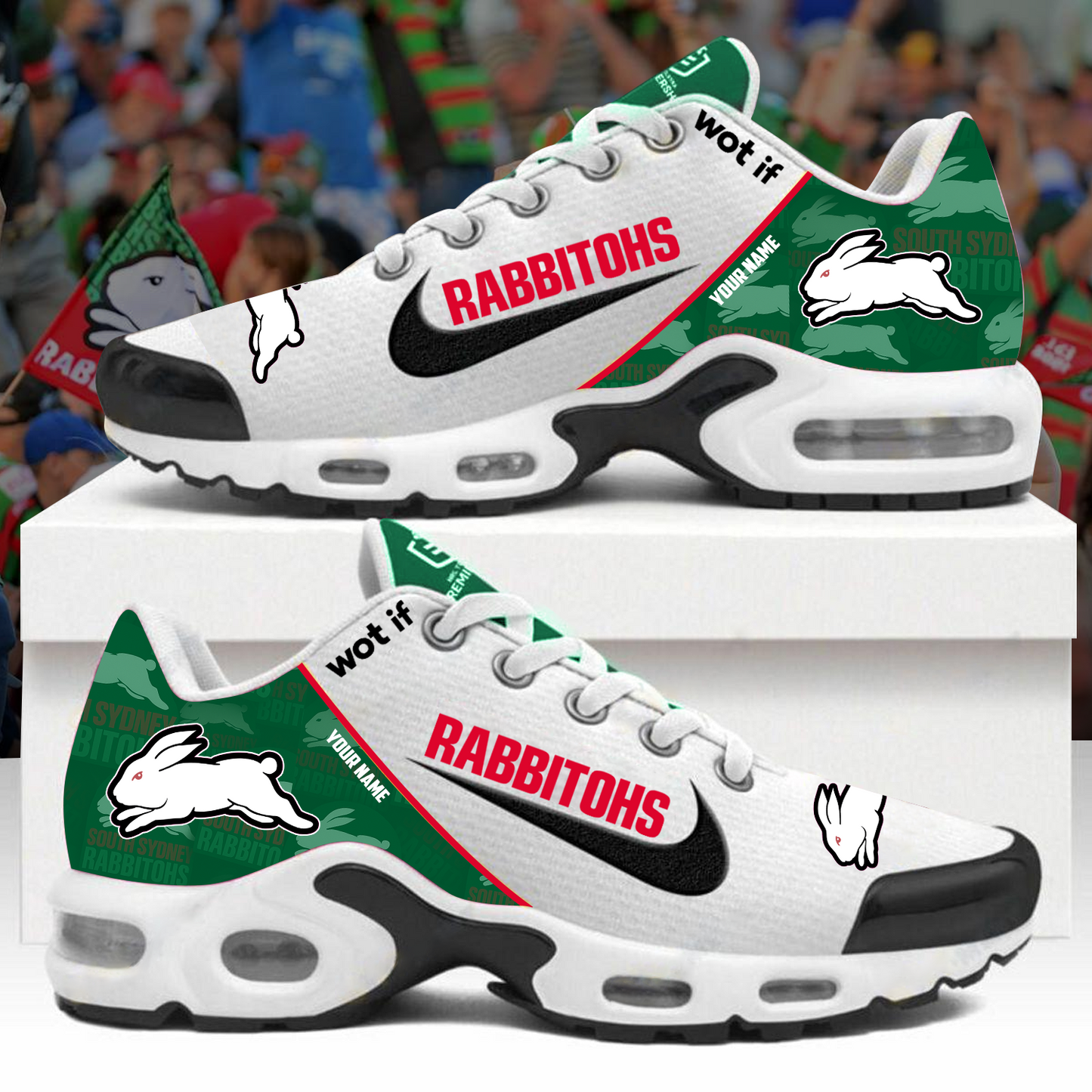 South Sydney Rabbitohs NRL Custom Name NRL Air Max Plus Shoes NDD