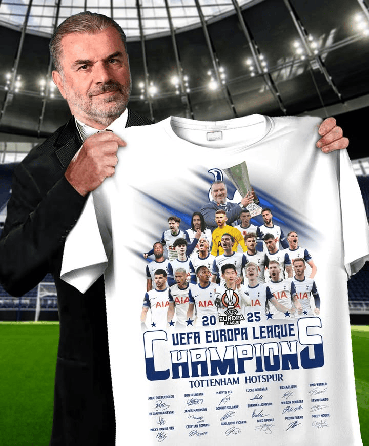 Tottenham Hotspur Europa League 2025 Champions 2D Shirt NDD