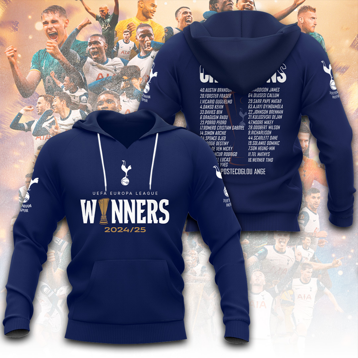 Tottenham Hotspur Europa League 2025 Champions 3D Shirt V10 NDD