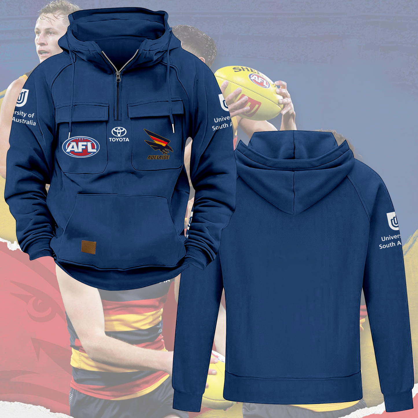 Adelaide Crows AFL 2025 Quarter Zip Hoodie TM NTA V1