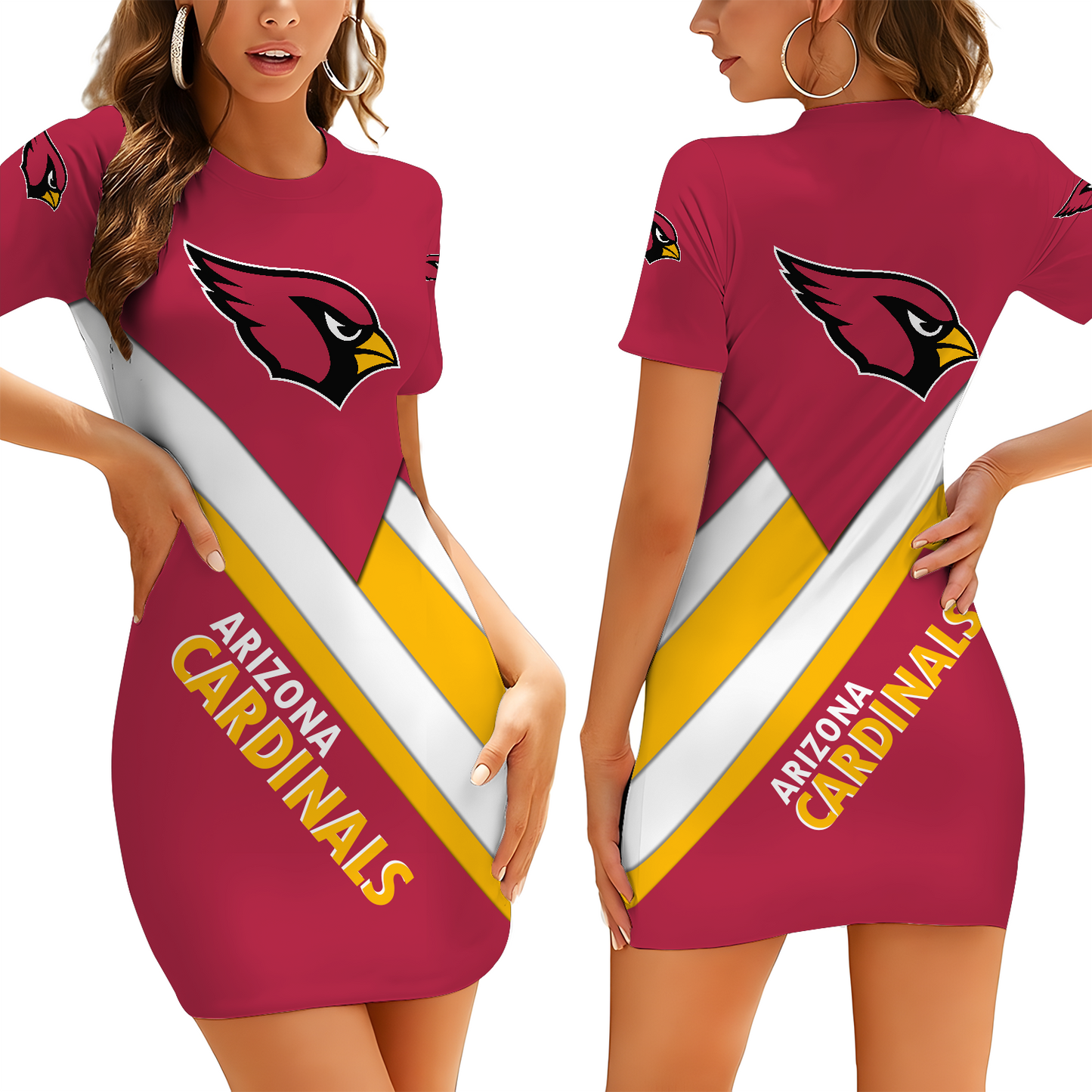 ARI X NFL Short Sleeve Bodycon Mini Dress DATND THUONGNH