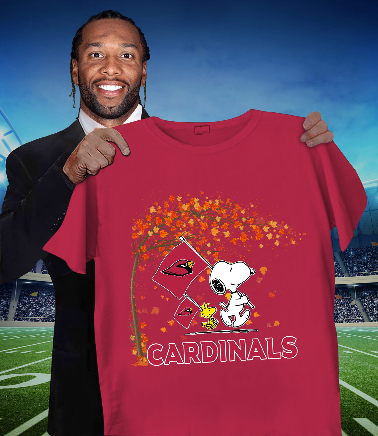 ARI x NFL Snoopy and Woodstock Happy Autumn 2D Shirt DatND ThuongNH