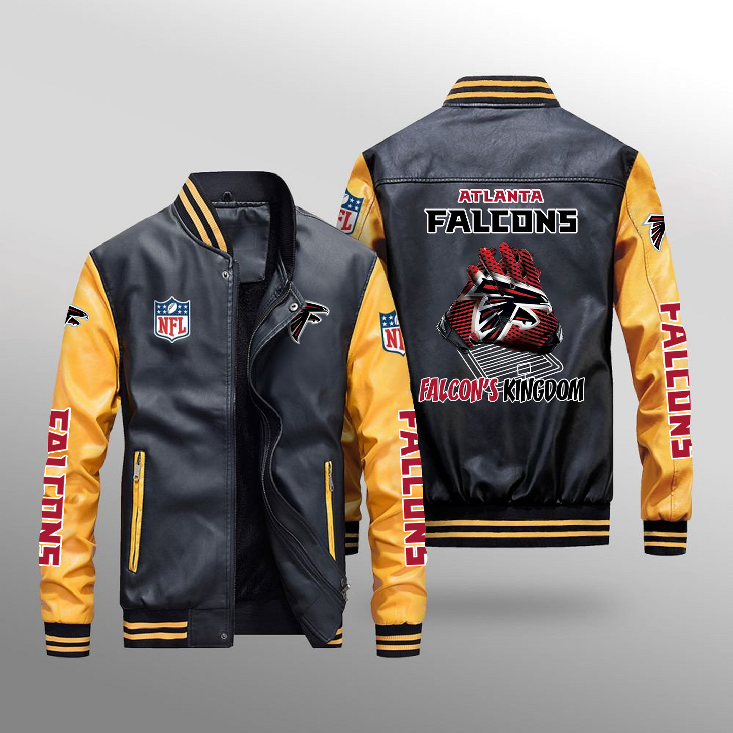 ATL x NFL Leather Bomber Jacket DATND TANTD