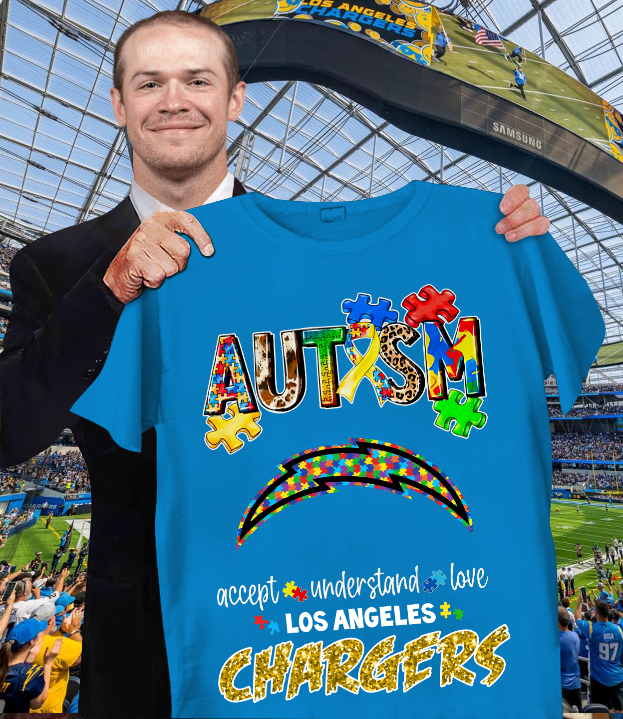 Autism Accept Understand Los Angeles Chargers Shirt