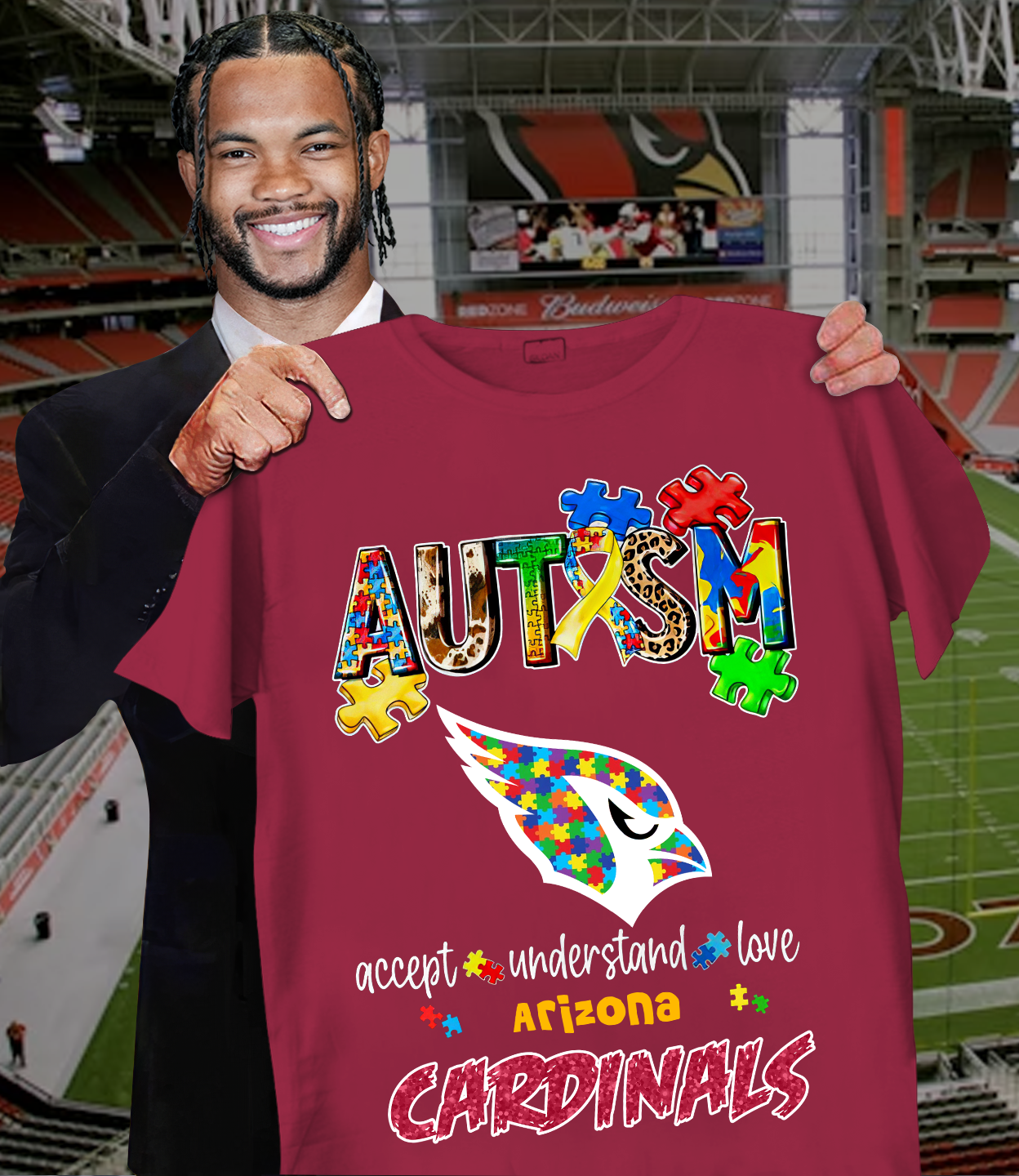 Autism Accept Understand Love Arizona Cardinals Shirt