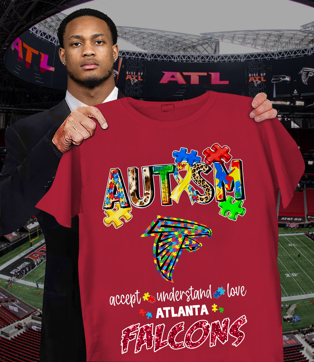 Autism Accept Understand Love Atlanta Falcons Shirt