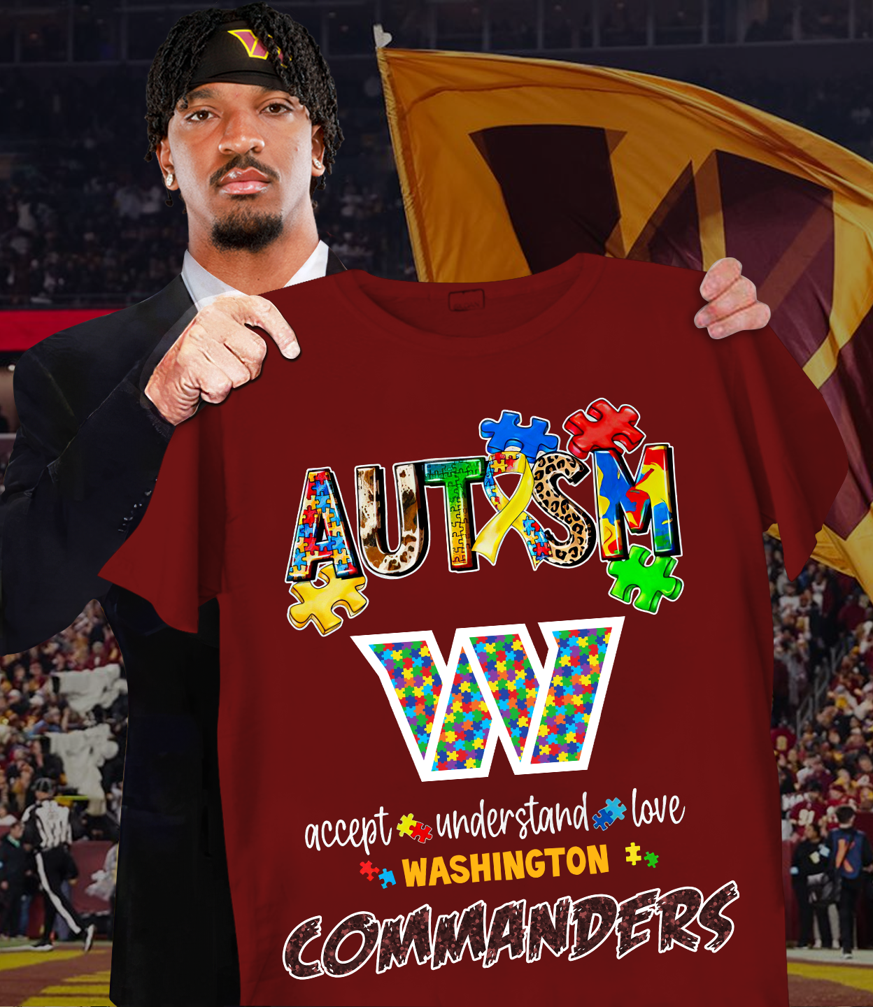 Autism Accept Understand Washington Commanders Shirt
