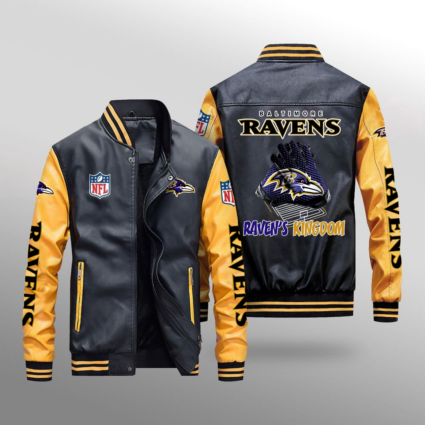 BAL x NFL Leather Bomber Jacket DATND TANTD