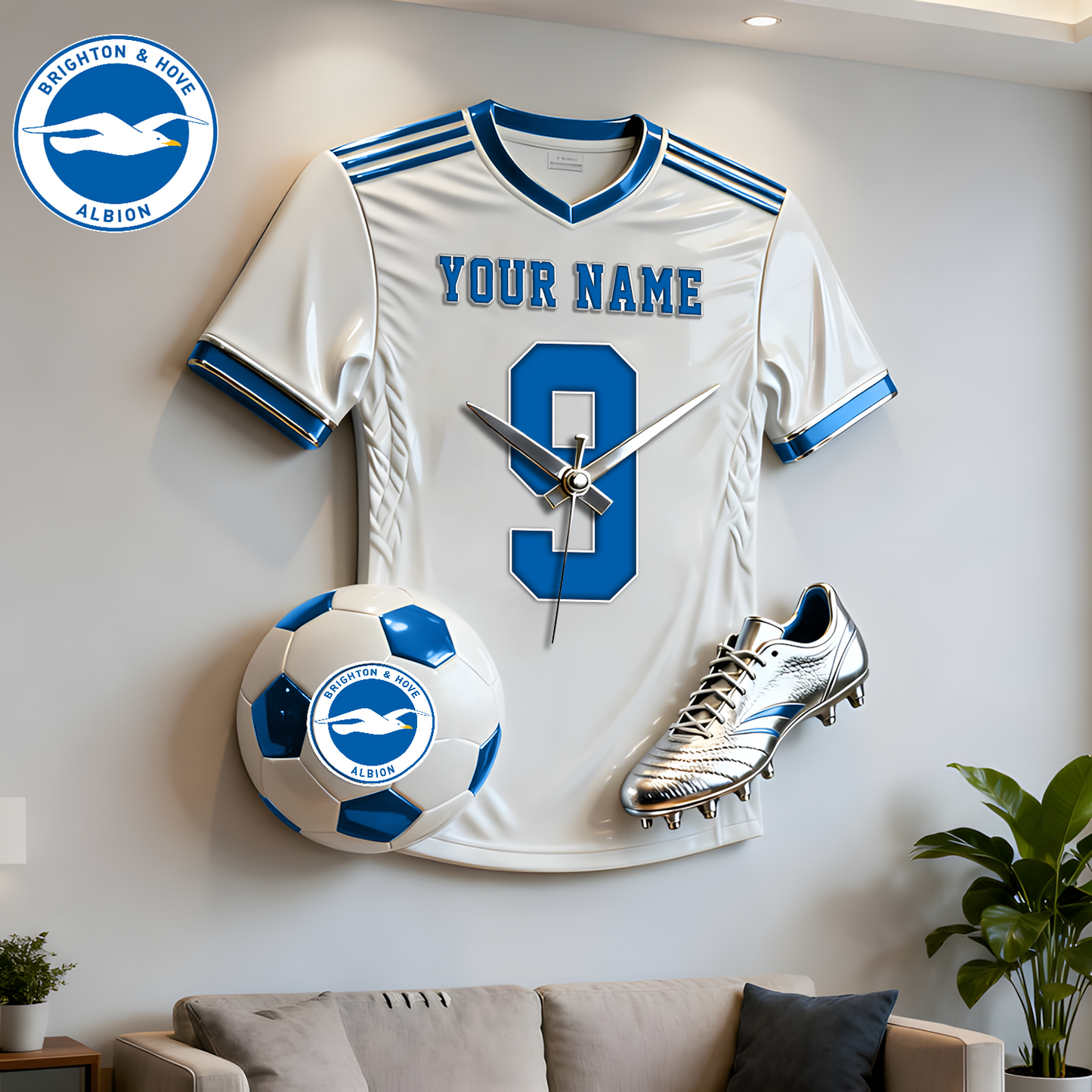 BHA X Personalized EPL football player sculpture clock V1 NAK NHT