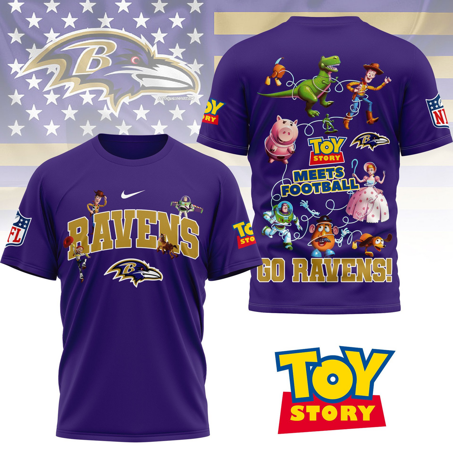 BR Premium NFL Toy Story Fan 3D Shirt DDT CTND