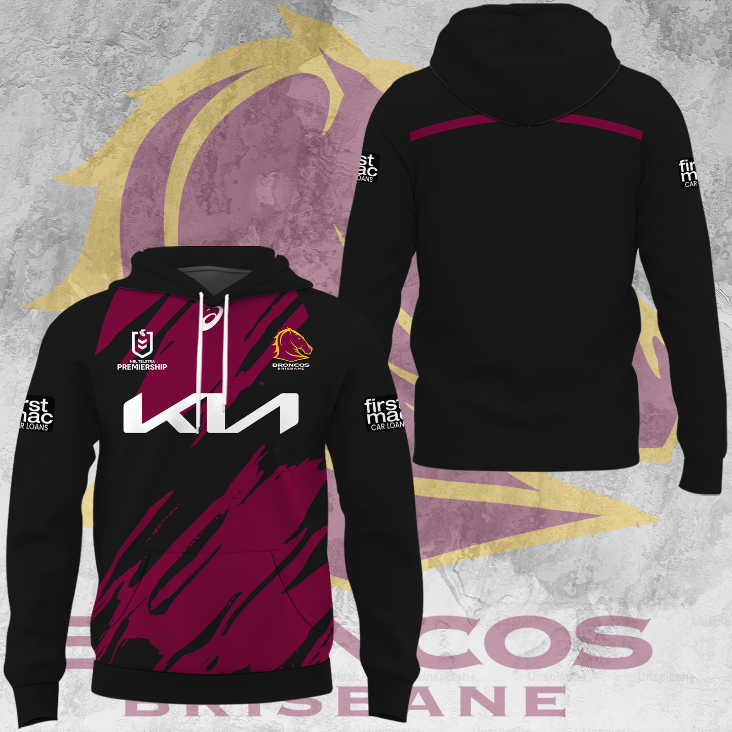 Brisbane Broncos NRL 2025 Limited Edition Hoodie TM V2