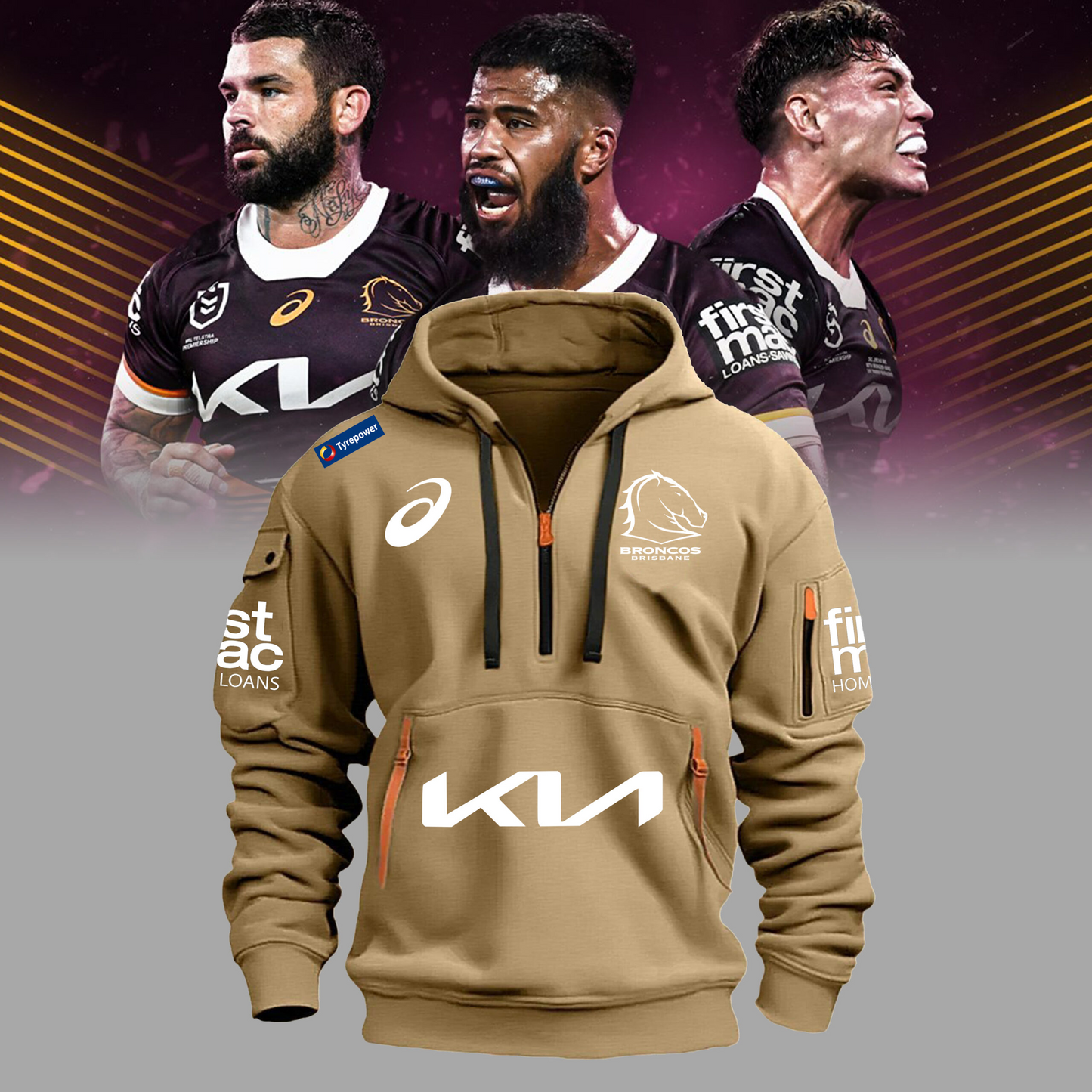 Brisbane Broncos NRL The Mighty Limited Edition Zipper Hoodie TM V8