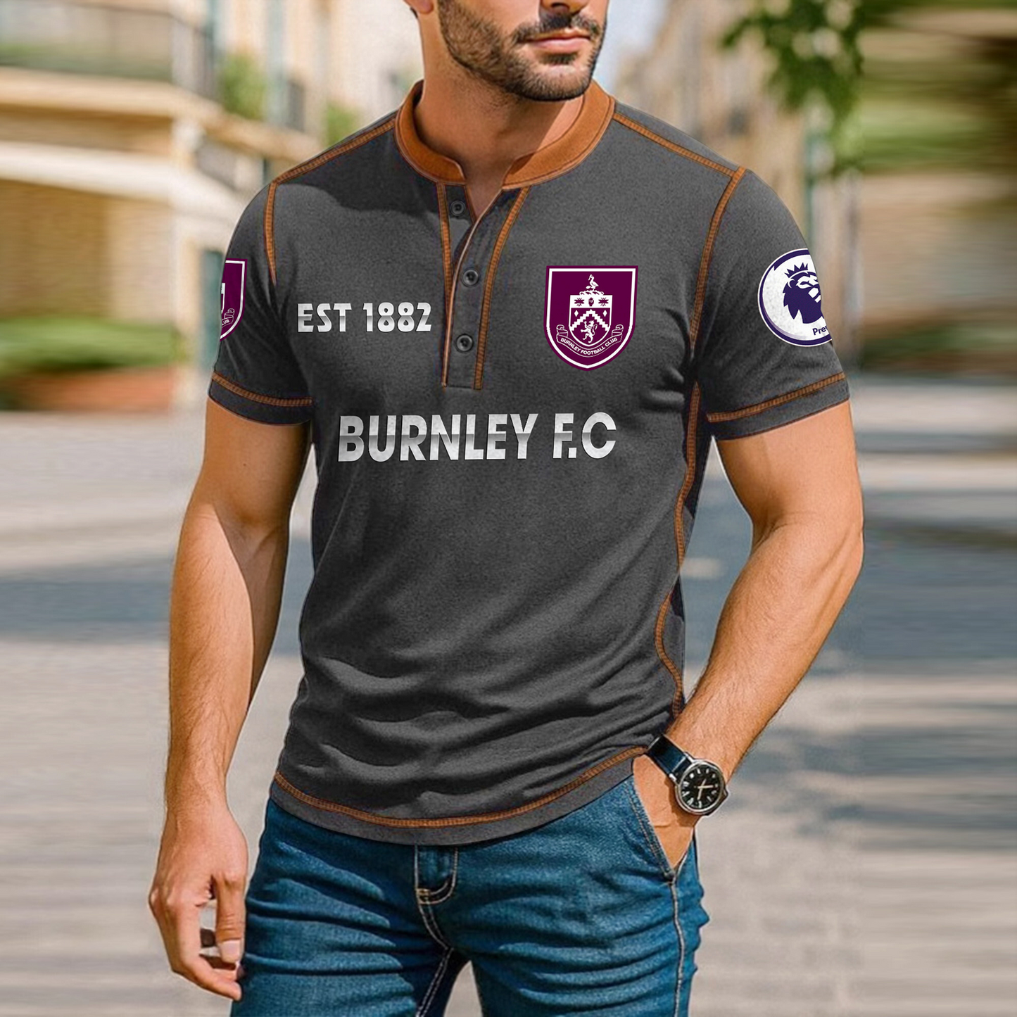 BUR Premium Men's Short Sleeve Henleys DatND DVT