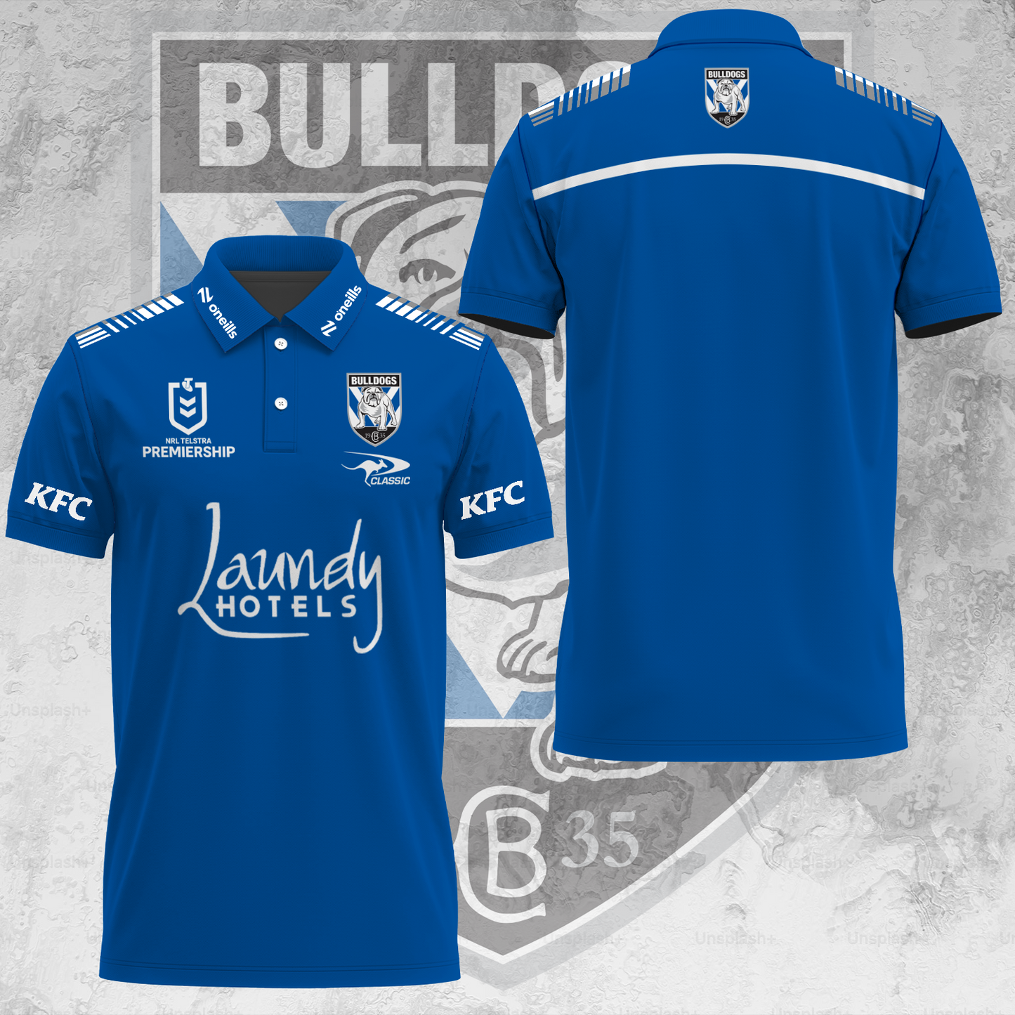 Canterbury-Bankstown Bulldogs NRL 2025 Dogs Of War Limited Edition Polo Shirt TM V2 NTA