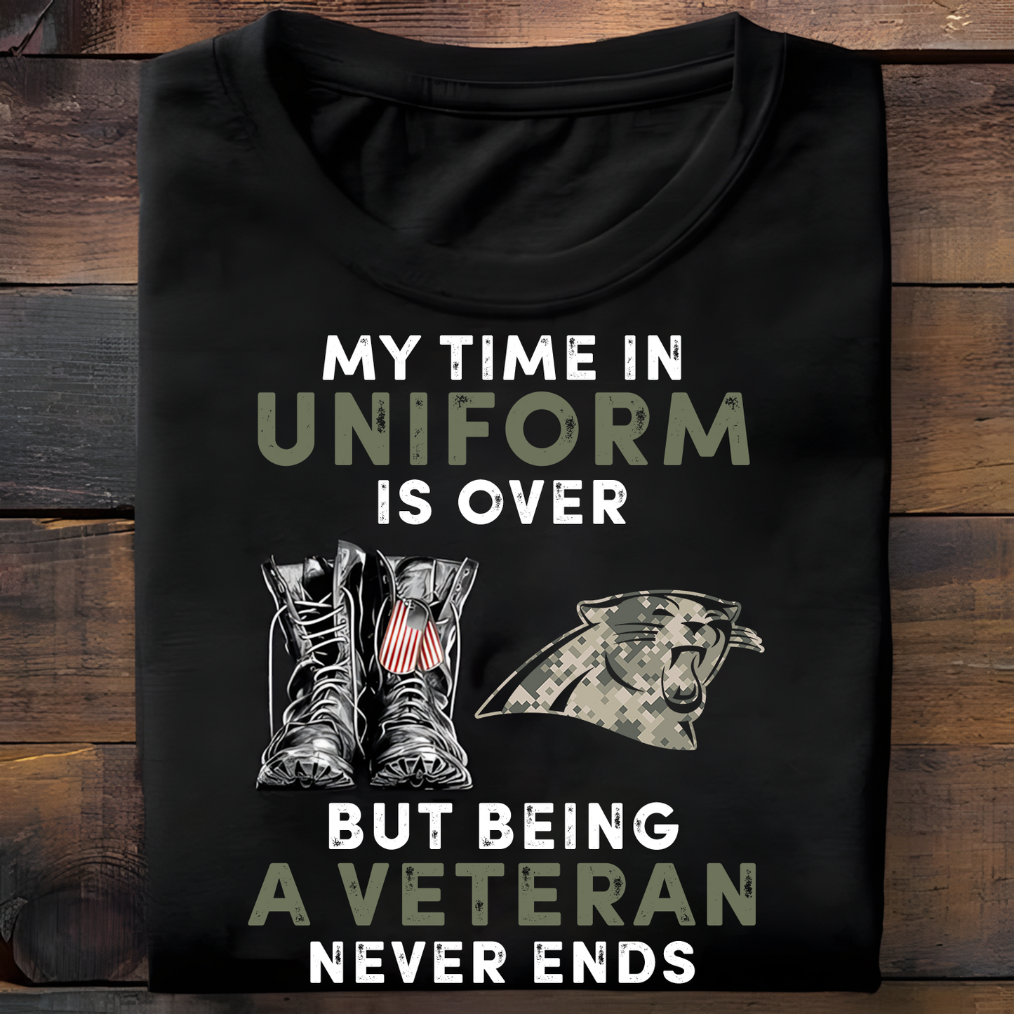 CAR x NFL My Time In Uniform Is Over But Being A Veteran Never Ends 2D Shirt DatND ThuongNH