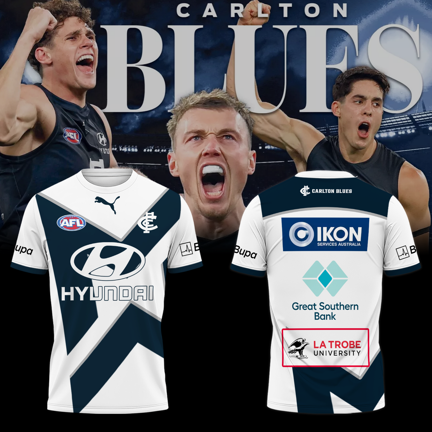 Carlton Football Club AFL Home Of The Blues Limited Edition T-Shirt TM - You will save more when you buy the clothes and hat combo V4