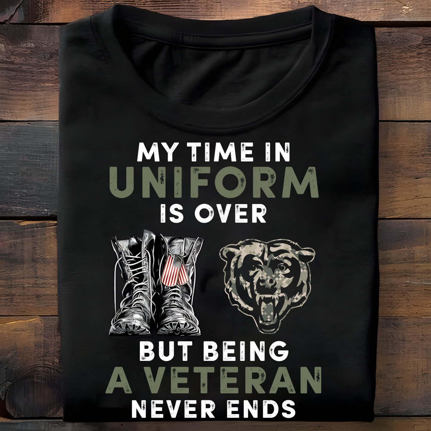 CHI x NFL My Time In Uniform Is Over But Being A Veteran Never Ends 2D Shirt DatND ThuongNH