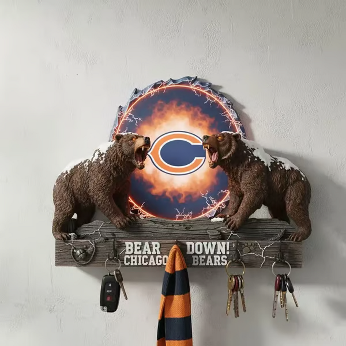 CHI X NFL Originality Verification Football Team Wall Key Holder NAK THUONGNH