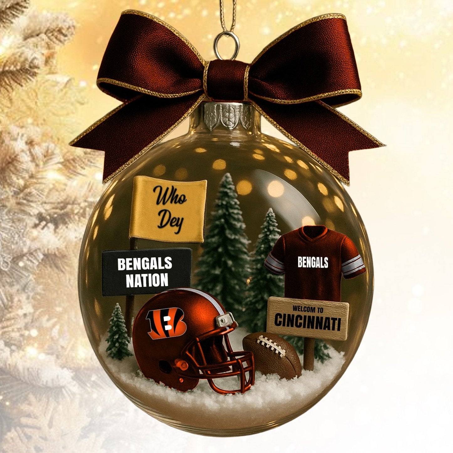 CIN NFL Acrylic Ball Ornament - Best Gift For Fans DDT CTND