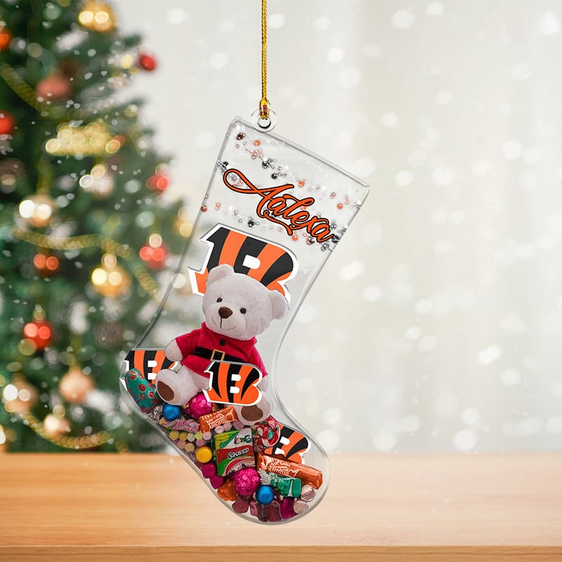 CIN Christmas NFL Personalized Acrylic Ornament For Fan DDTNTL