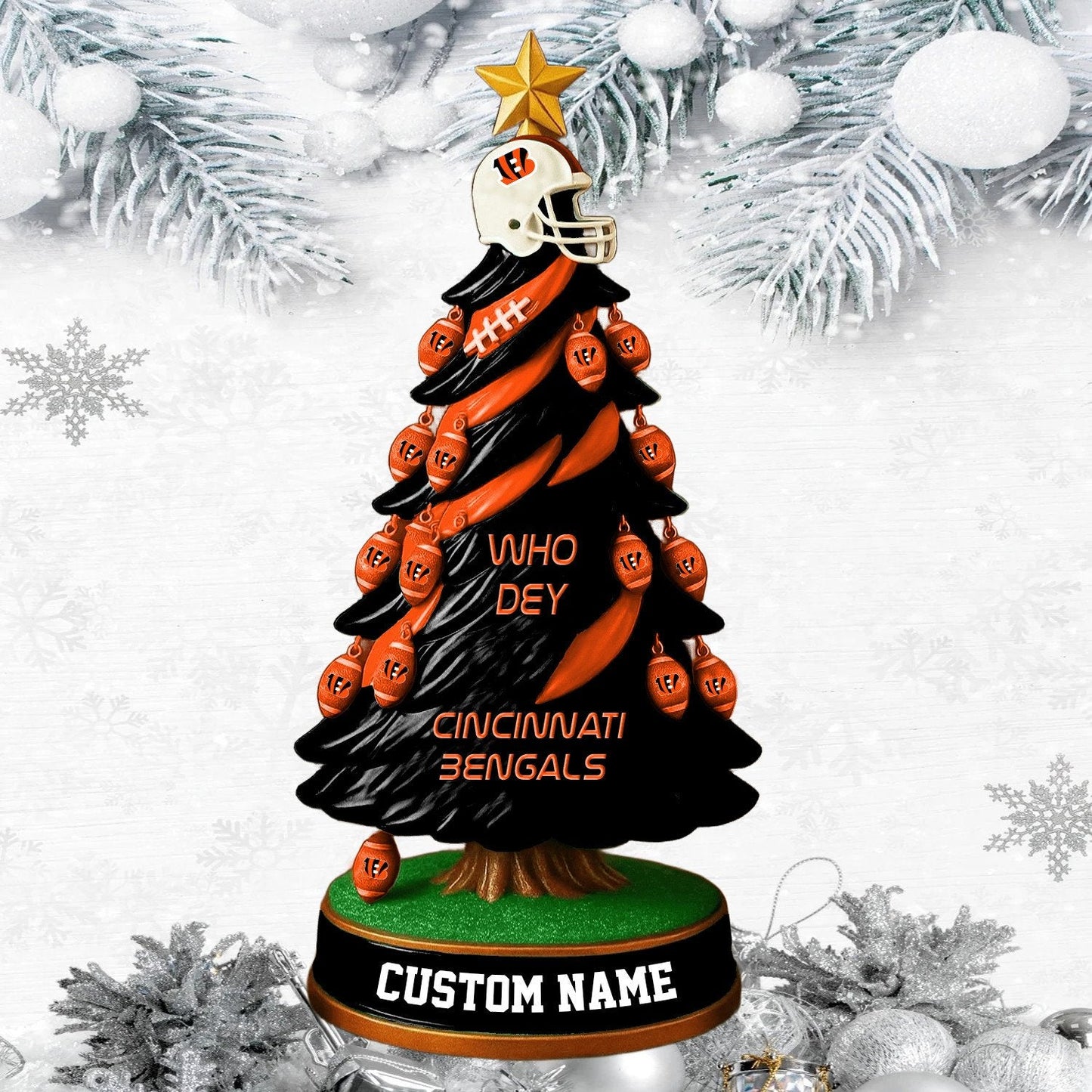 CIN NFL Acrylic Block Gift For Fans DDT CTND