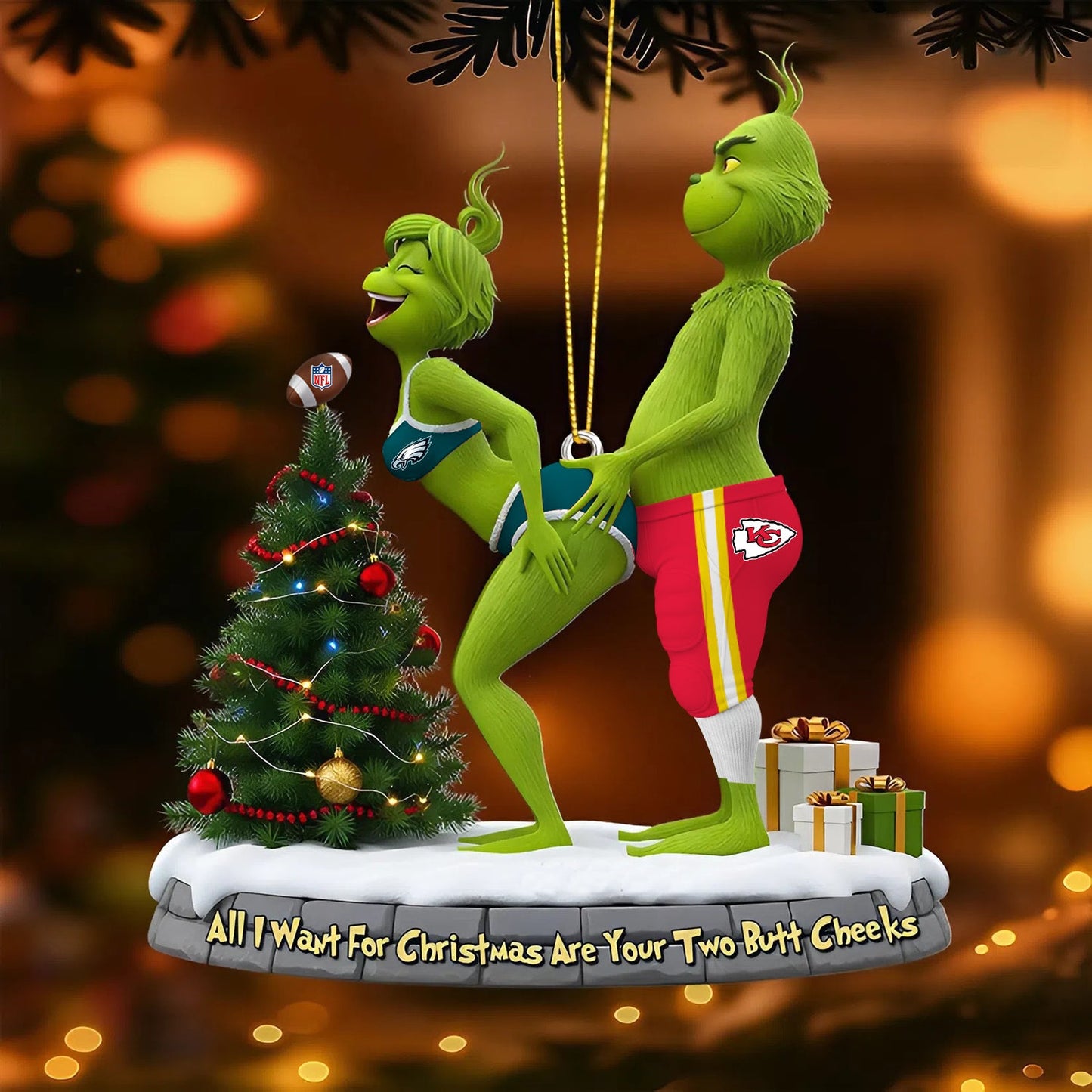 CLASSIC BATTLE KC X PHI NFL ORNAMENT NDT NHM