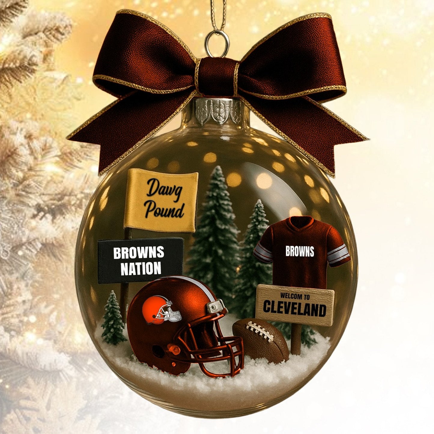 CLE NFL Acrylic Ball Ornament - Best Gift For Fans DDT CTND